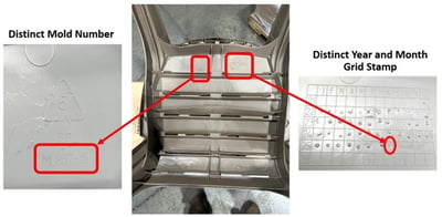 "ML837-15" and the manufacture date of August 2025 are molded on the underside of the recalled chairs