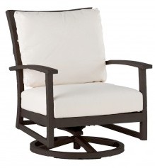 Charleston Swivel Rocking Lounge Chair in Mahogany finish