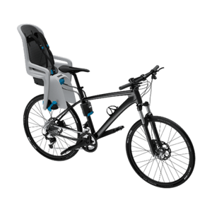 Recalled Thule RideAlong rear-mounted Child Bike Seat, gray seat with black harness pads