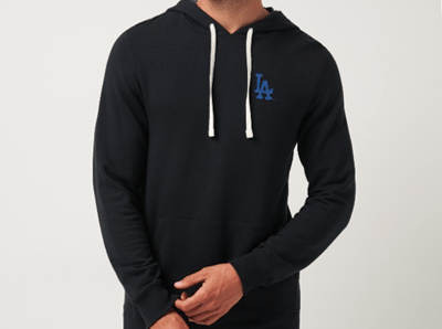 Recalled Men's Black Cloud Hoodie with "Los Angeles Dodgers" Logo