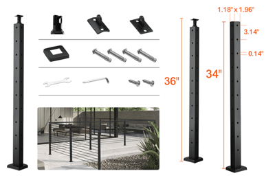 Recalled Vevor cable railing kit with Cable Support Post model number JZLGZHS9142UYBR4V0