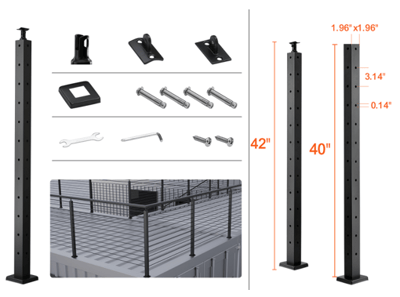 Recalled Vevor cable railing kit with Cable Support Post model number 1JZLGZ106755UOBB9V0