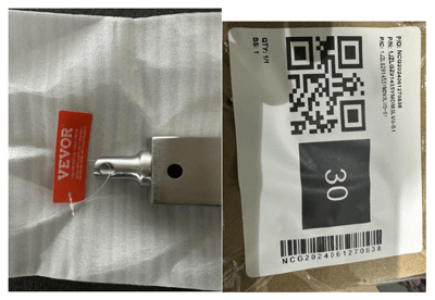 Recalled Vevor cable railing kit label