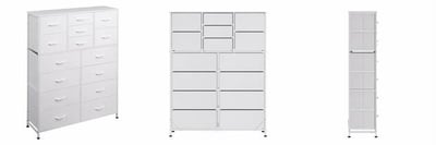 Recalled WLIVE Fabric 15-Drawer Dresser in White