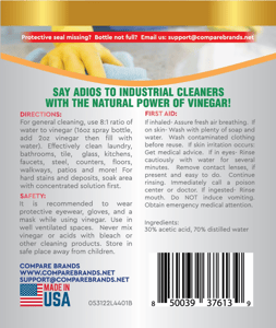Recalled ADIOS! Super Vinegar All Natural Cleaner (Label)