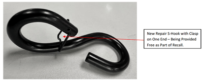 Free replacement S-hook with clasp