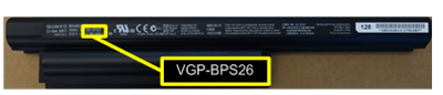 The model number location on the battery pack