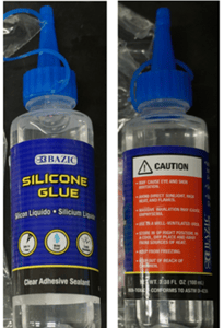 Recalled Bazic Silicone Glue – Front and Side
