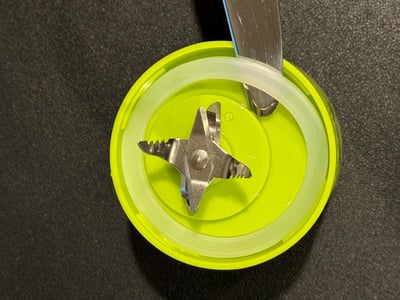 Remove and cut the rubber seal from the base of the recalled BlendJet 2 into three or more pieces and send a photo showing the serial number on the bottom of the unit and its rubber seal in pieces to BlendJet to receive the free replacement of the base