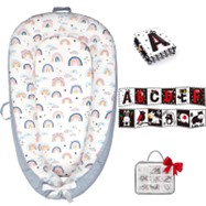 Recalled LXDSTRA Baby Lounger - Gray Rainbow