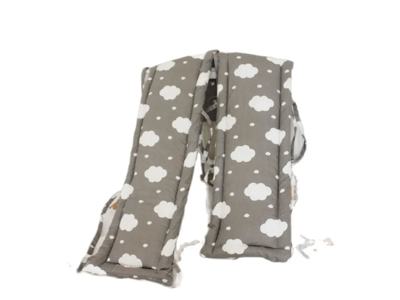 Recalled Padded Crib Bumper in the Color of Gray with White Clouds