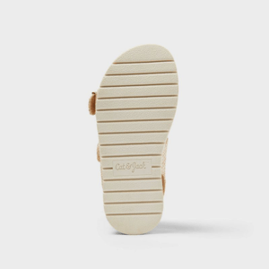 Cat & Jack is printed on the shoe's sole and bottom of the recalled toddler sandals
