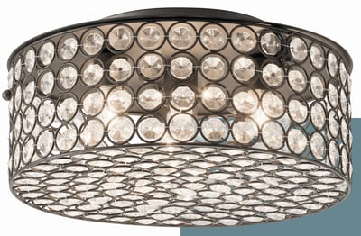 Kichler Krystal Ice ceiling fixture (cylindrical bronze finish)