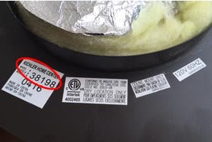 Example of label with style number inside of canopy