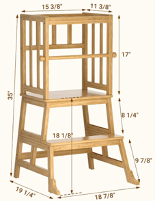Recalled Cosyland Children's Tower Stool (Shows dimensions)
