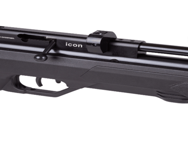 The name of the model "icon" on the right-hand side of the rifle