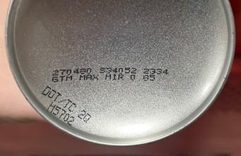 Photo of Date Code on Bottom of Cano (Lowe's Version Pictured)