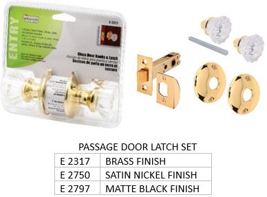 Recalled Glass Doorknobs Passage Door Latch Set