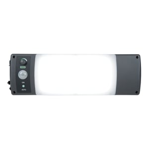 The recalled ALL-Pro WPS2040M solar-powered motion-activated outdoor LED light.  Includes a solar panel that is connected by wire to the fixture.