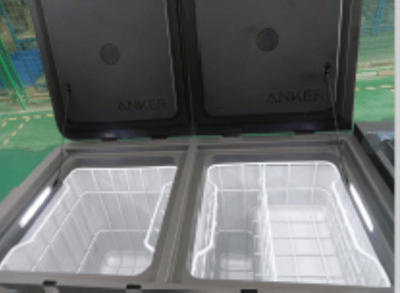 Interior of recalled EverFrost Battery Powered Cooler Model A17A2