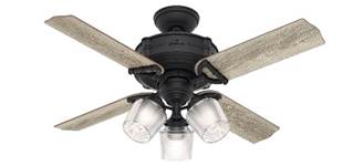 Hunter fan 52262 Brunswick 44” with 3 lights in black (natural iron) housing