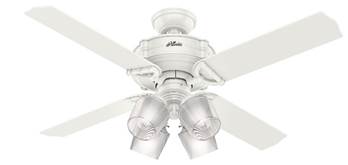 Hunter fan 54184 Brunswick 52” with 4 lights in white housing