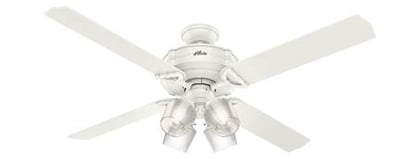 Hunter fan 54178 Brunswick 60” with 4 lights in white housing
