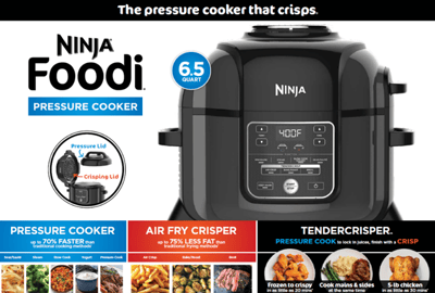 Recalled SharkNinja Foodi OP300 Series Multi-Function Pressure Cooker - Front of Packaging