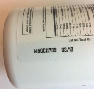 Lot Number on Bottle