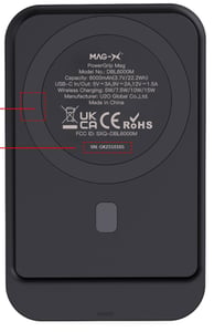 Recalled iWALK Power Bank Models DBL6000M/DBL6000P (back)
