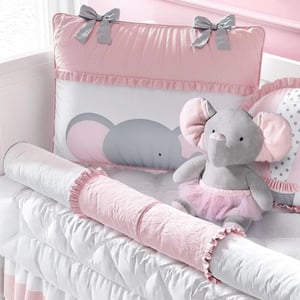 Recalled 11-Piece Pink Little Elephant and the Balloon Crib Bedding Set, 122473