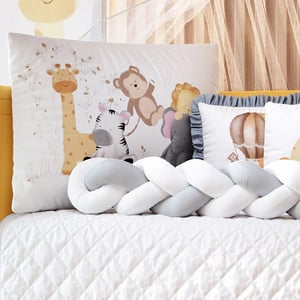 Recalled 6-Piece Watercolor Safari Braided Crib Bedding Set, 154849