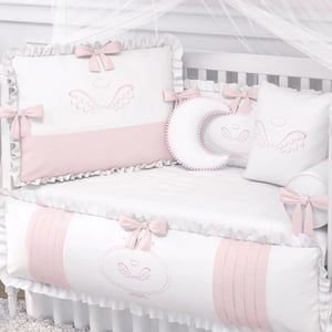 Recalled 9-Piece Pink Angel Crib Bedding Set, 82644