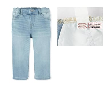Recalled Baby and Toddler Boy Basic Stretch Straight Leg Jeans, Style # 3022342, vendor # 7000541