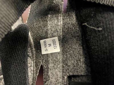 Sticker inside helmet shows production month/year (October 2017 through January 2023)