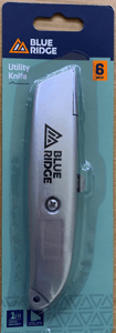 Recalled Blue Ridge Utility Knife in packaging