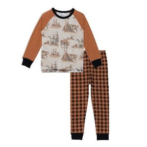 Recalled Deux Par Deux Children's Two-Piece Pajamas (Bear and Trees)