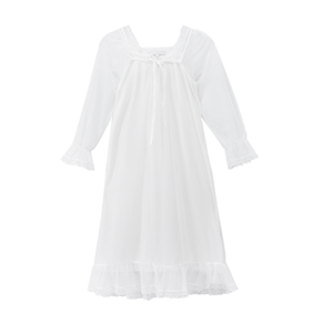 Recalled Nightgowns for Girls, Soft Cotton Long Sleeve Sleepwear, Full Length Mesh Nightdress