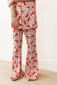Recalled In My Jammers Button Up Flare Set – Cherry Sweet print