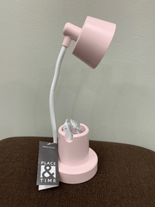 Recalled Place & Time battery-operated desk lamp with USB cord (pink)