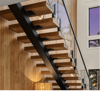 The recalled module is located inside the metal tubing supporting the stairs