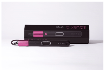 Recalled hair styler (pink) and packaging