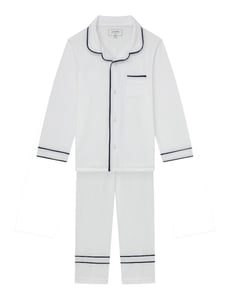 Recalled La Ligne Enfant Bonne Nuit Pajamas in White with Navy Trim