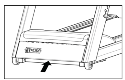 Location on recalled treadmill of serial number