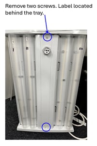 Recalled Metalux Optimized High Bay (OHB) LED Light Fixture (Catalog Number and Date Code Location)