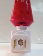 Rear bottom view of recalled Happy Holidays! Mickey Mouse Nightlight with visible date code