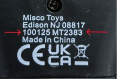Recalled Misco Sports Badminton Toy (model number on back of paddle handle)