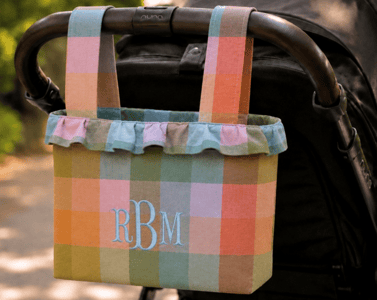 Recalled plaid check stroller bag