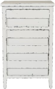 Front view of the recalled Audrey lingerie chest in white smoke