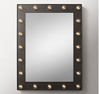 Recalled Dresser/Rectangle Mirror, Dark Steel